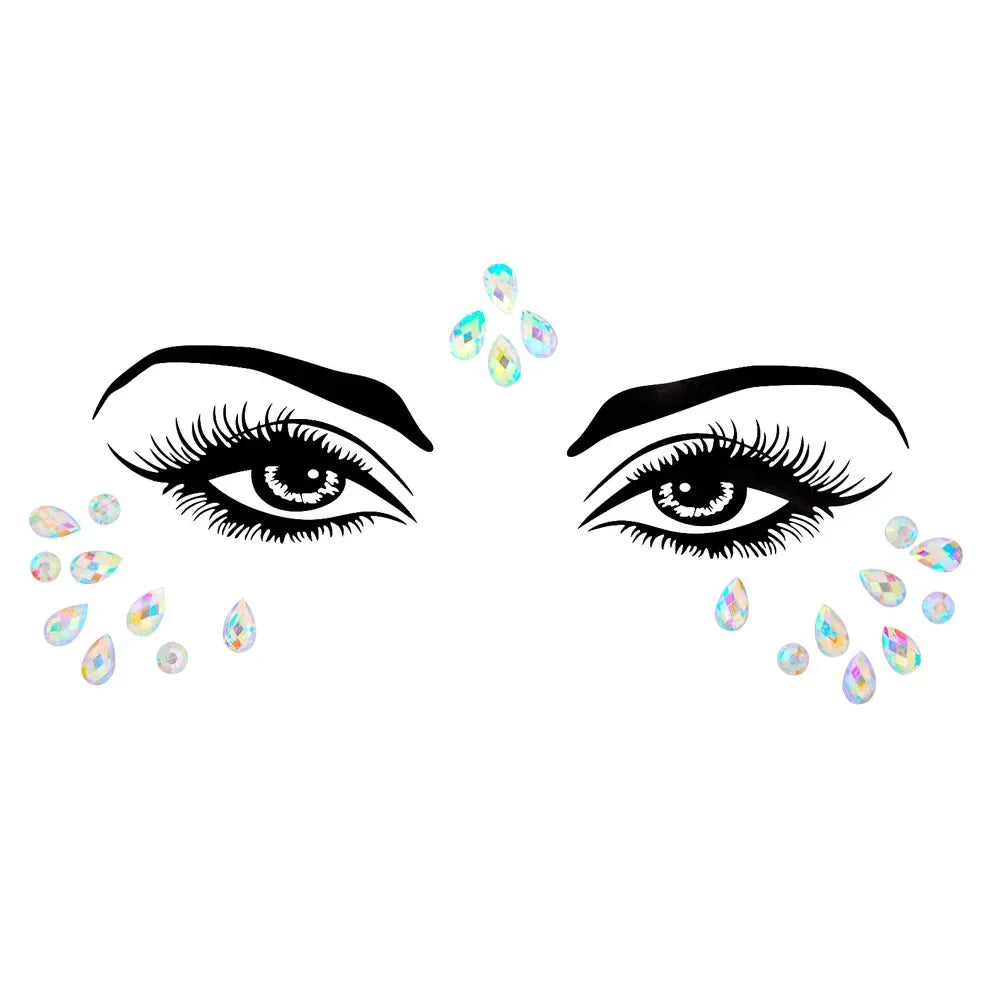 1pcs Festival Face Jewels Crystal Body Stickers Make Up Face Gems Glitter Rhinestones Face Sticker for Festival Party Dress Up-7
