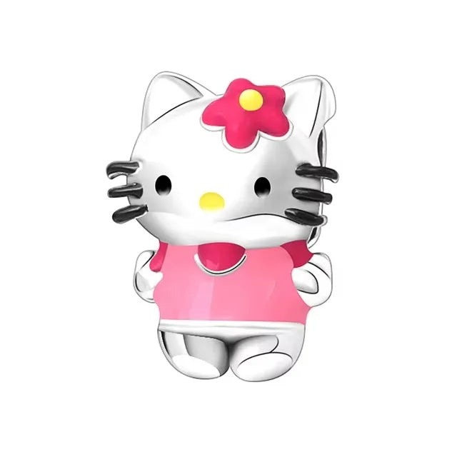 Silver 925 Original Miniso Hello Kitty Sanrio Kuromi Melody Big-Eyed Frog Charms Fit Women Jewelry Bracelet Beads Pendant Charm-15