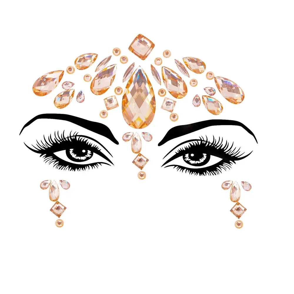 1pcs Festival Face Jewels Crystal Body Stickers Make Up Face Gems Glitter Rhinestones Face Sticker for Festival Party Dress Up-24