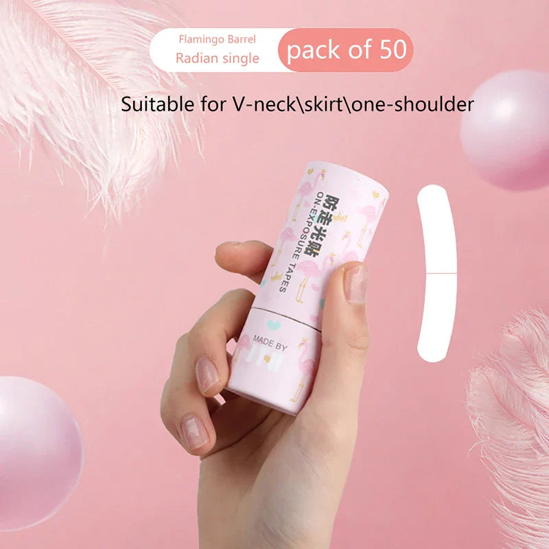 50/36Pcs Transparent Double Sided Tape for Clothing Dress Body Skin Anti-Exposure Adhesive Sticker Strips-8