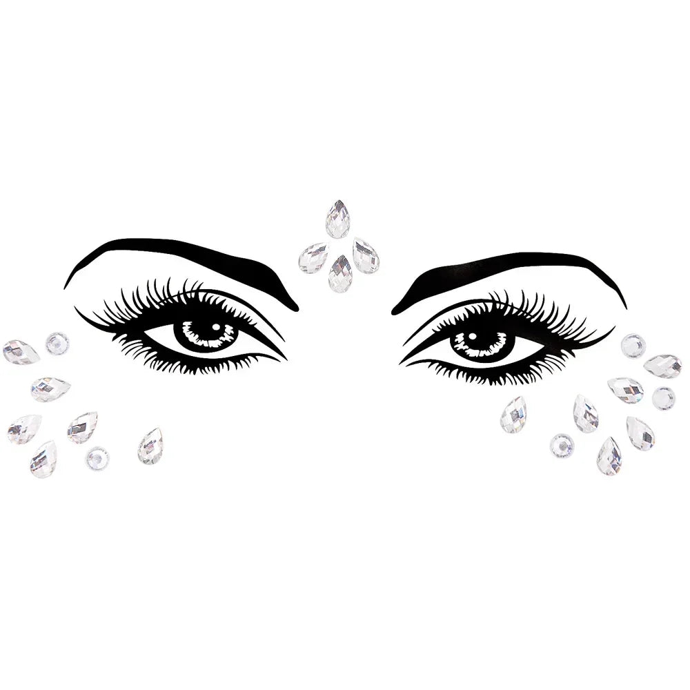 1pcs Festival Face Jewels Crystal Body Stickers Make Up Face Gems Glitter Rhinestones Face Sticker for Festival Party Dress Up-8