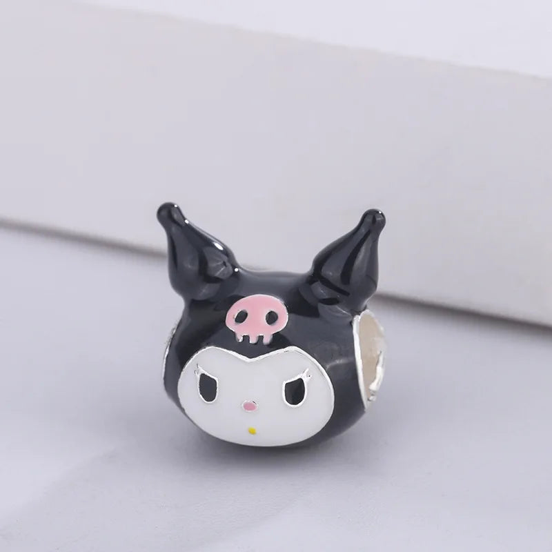 Silver 925 Original Miniso Hello Kitty Sanrio Kuromi Melody Big-Eyed Frog Charms Fit Women Jewelry Bracelet Beads Pendant Charm-1