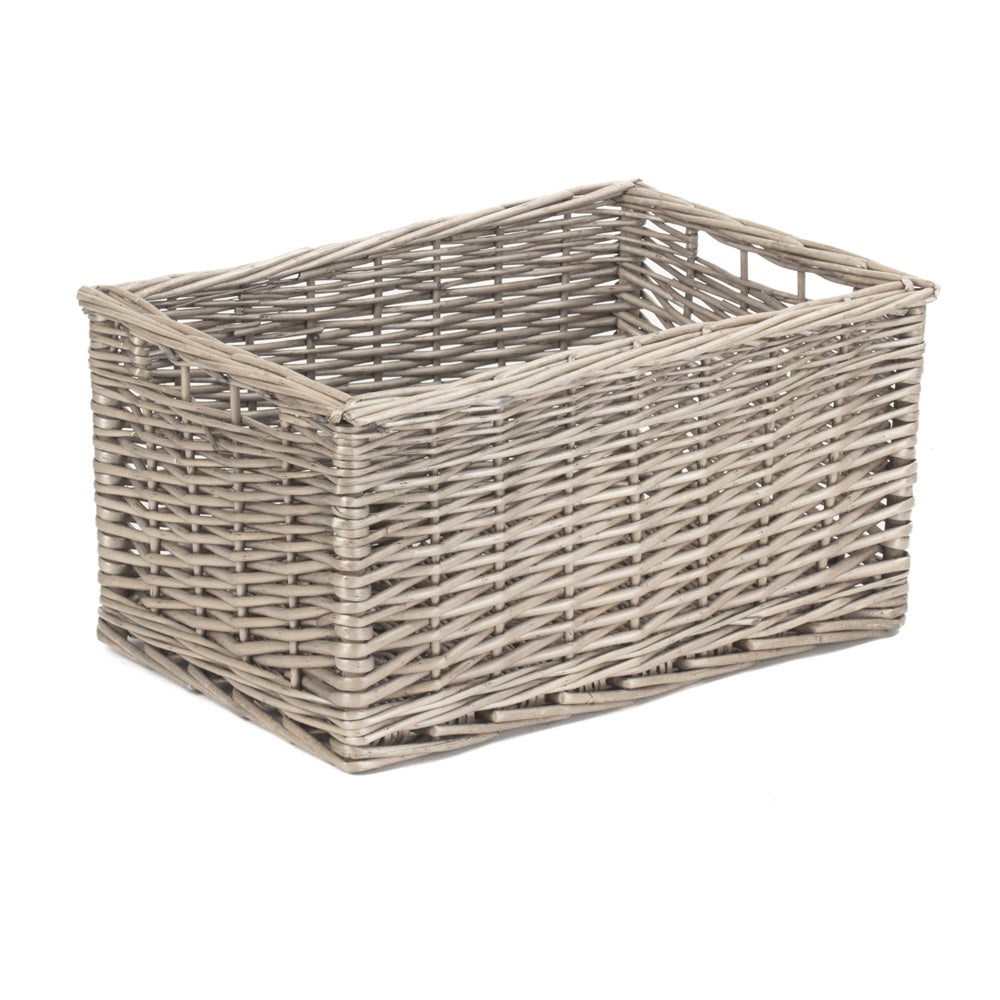 Antique Wash Unlined Wicker Storage Basket-4