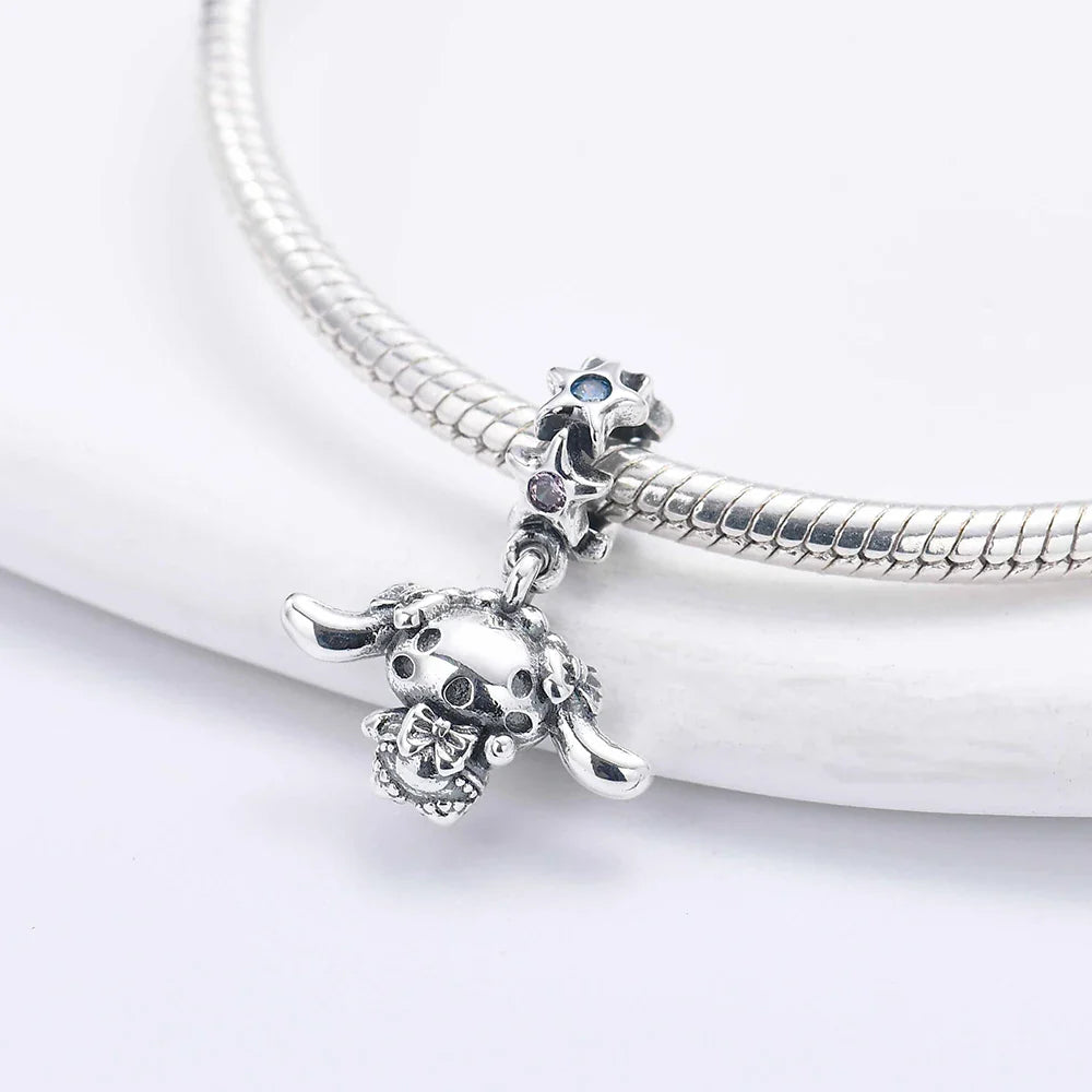 Silver 925 Original Miniso Hello Kitty Sanrio Kuromi Melody Big-Eyed Frog Charms Fit Women Jewelry Bracelet Beads Pendant Charm-4