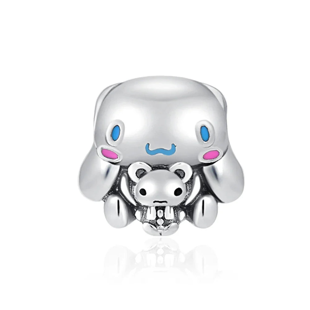 Silver 925 Original Miniso Hello Kitty Sanrio Kuromi Melody Big-Eyed Frog Charms Fit Women Jewelry Bracelet Beads Pendant Charm-11