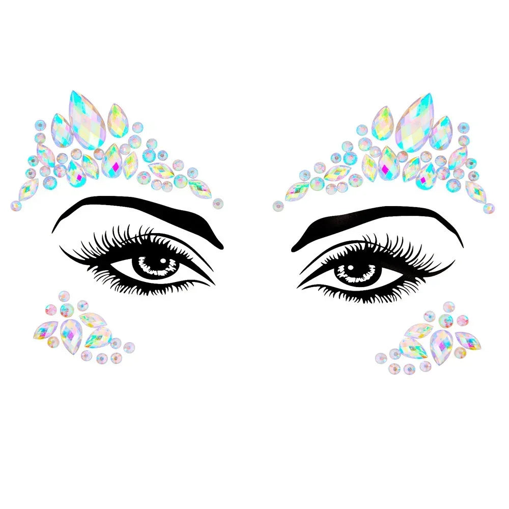 1pcs Festival Face Jewels Crystal Body Stickers Make Up Face Gems Glitter Rhinestones Face Sticker for Festival Party Dress Up-4