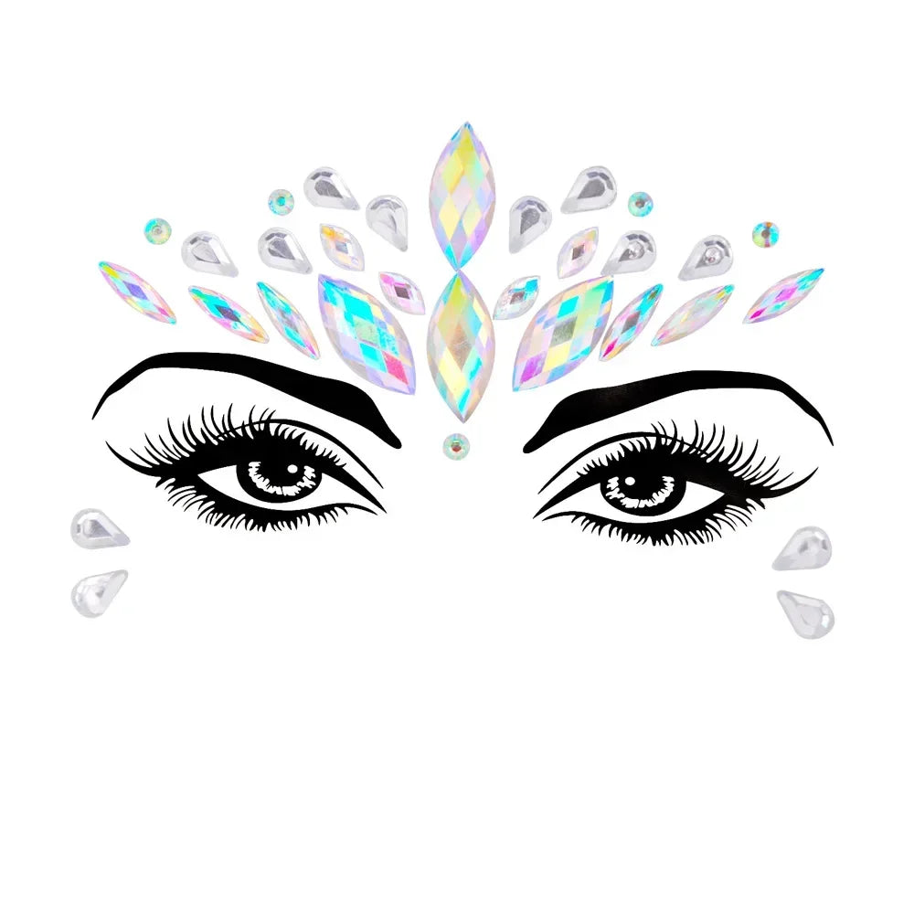 1pcs Festival Face Jewels Crystal Body Stickers Make Up Face Gems Glitter Rhinestones Face Sticker for Festival Party Dress Up-34
