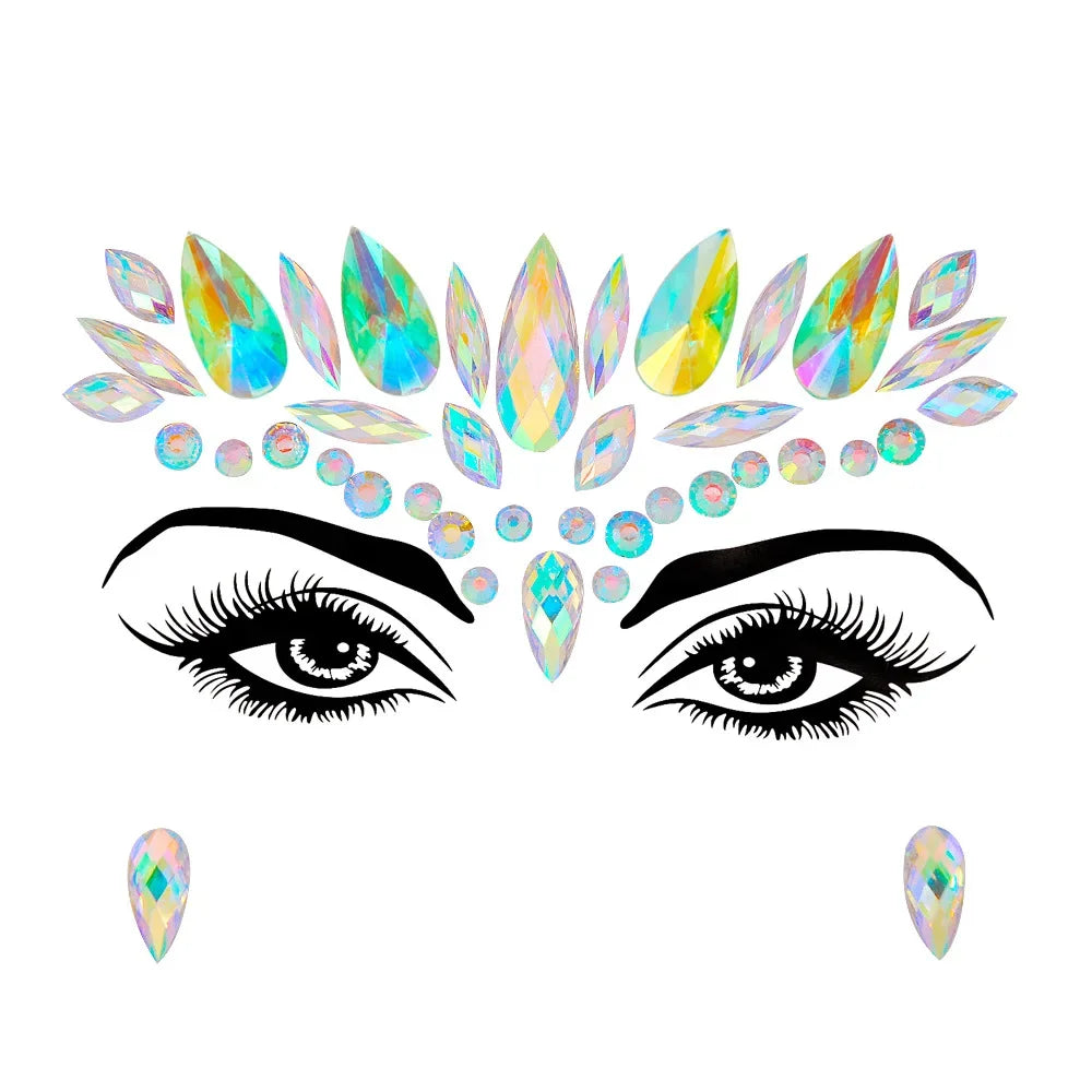 1pcs Festival Face Jewels Crystal Body Stickers Make Up Face Gems Glitter Rhinestones Face Sticker for Festival Party Dress Up-15