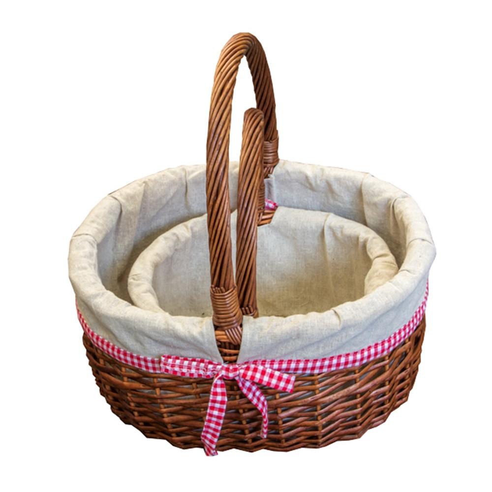 Set of 2 Lined Hollander Wicker Shopping Baskets-0