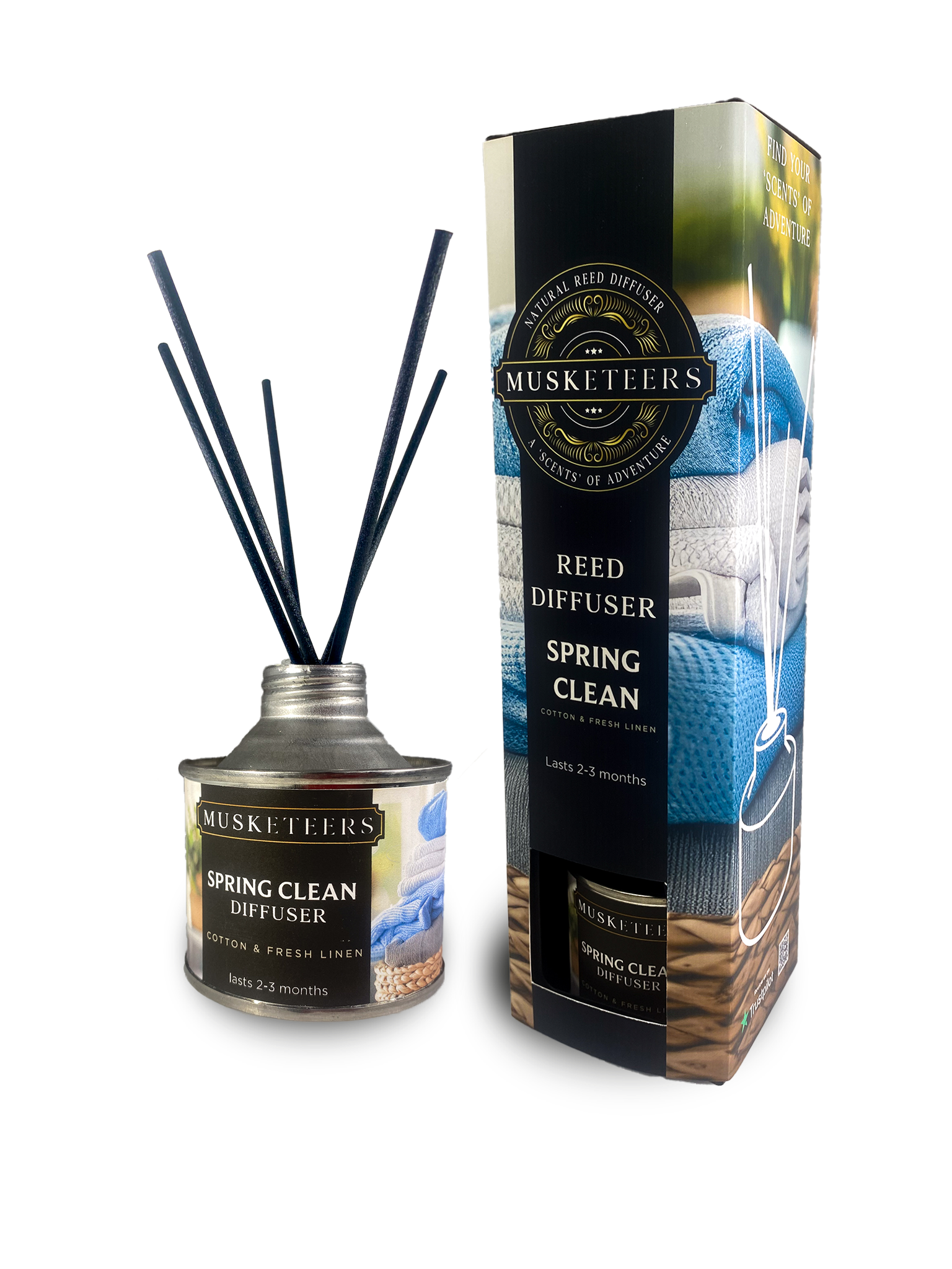 Spring Clean - Cotton and Fresh Linen Scented Reed Diffuser-1