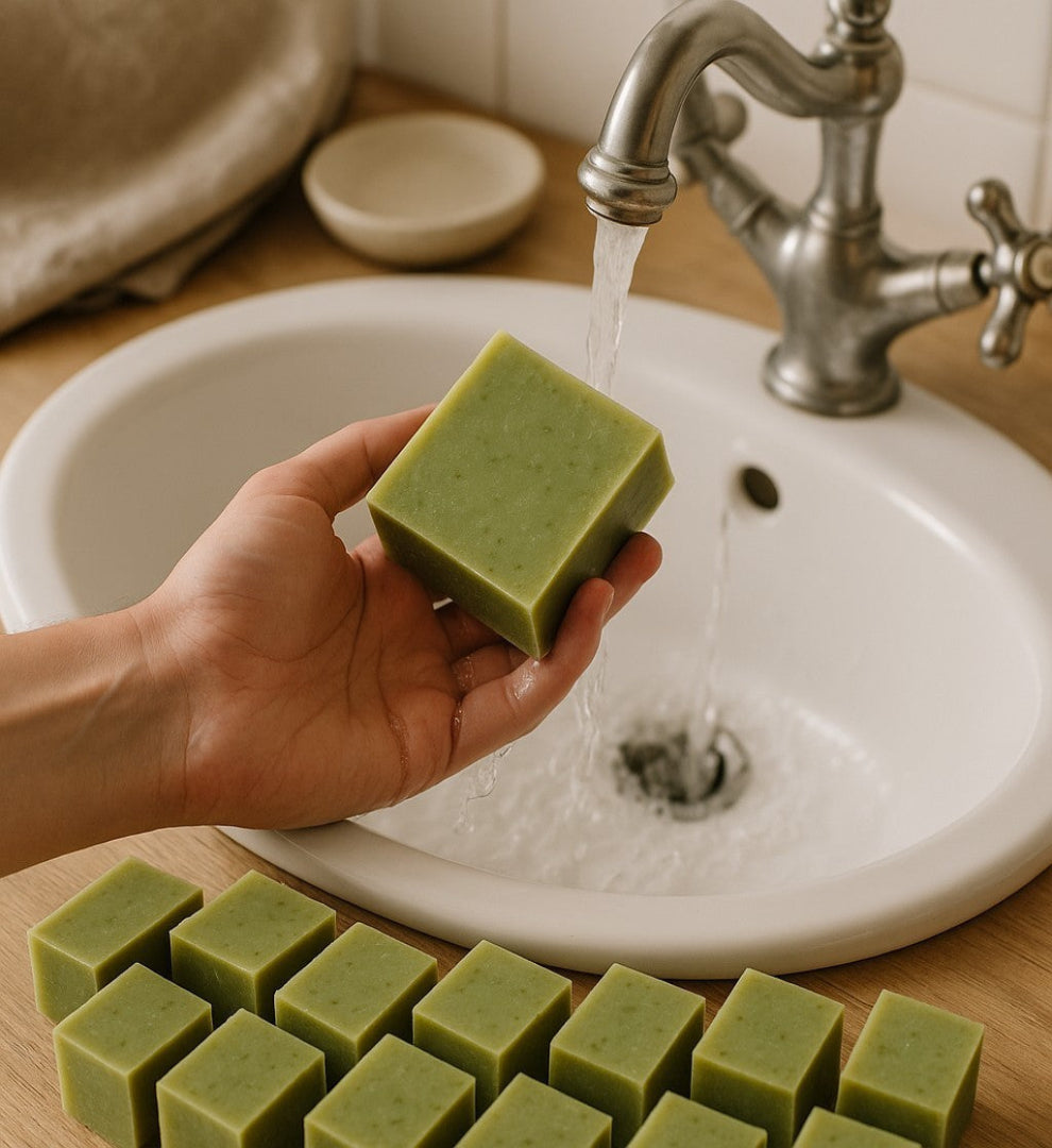 Fresh Cucumber and Mint Soap Slice with Mint and Lemon Essential Oils and Shea Butter, Palm Free-0