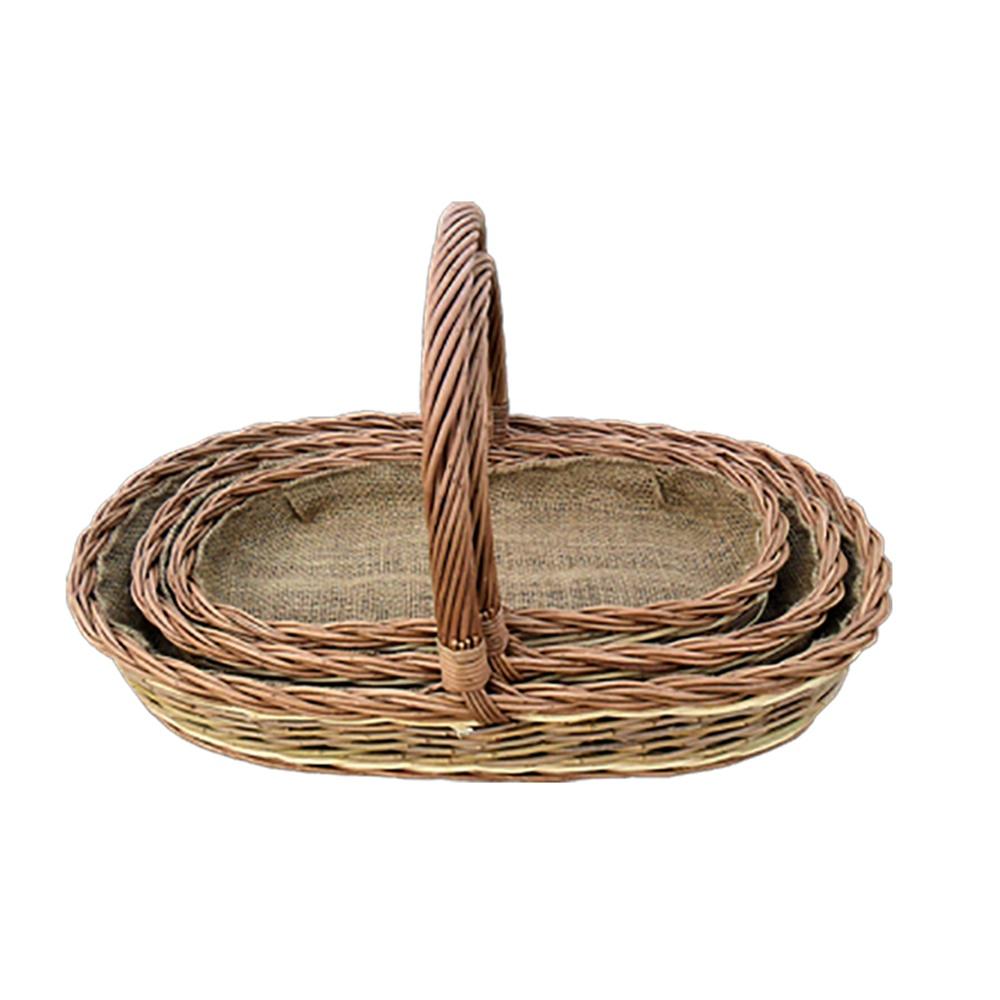 Set of 3 Holker Lined Wicker Garden Trugs-0