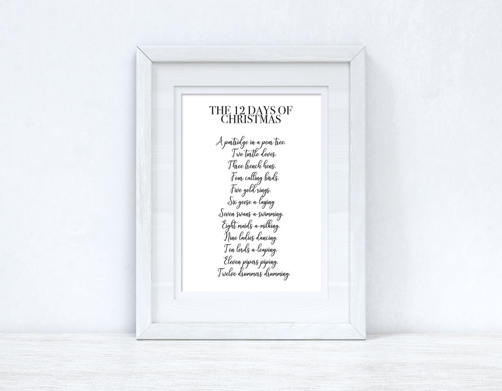The 12 Days Christmas Seasonal Wall Home Decor Print-1