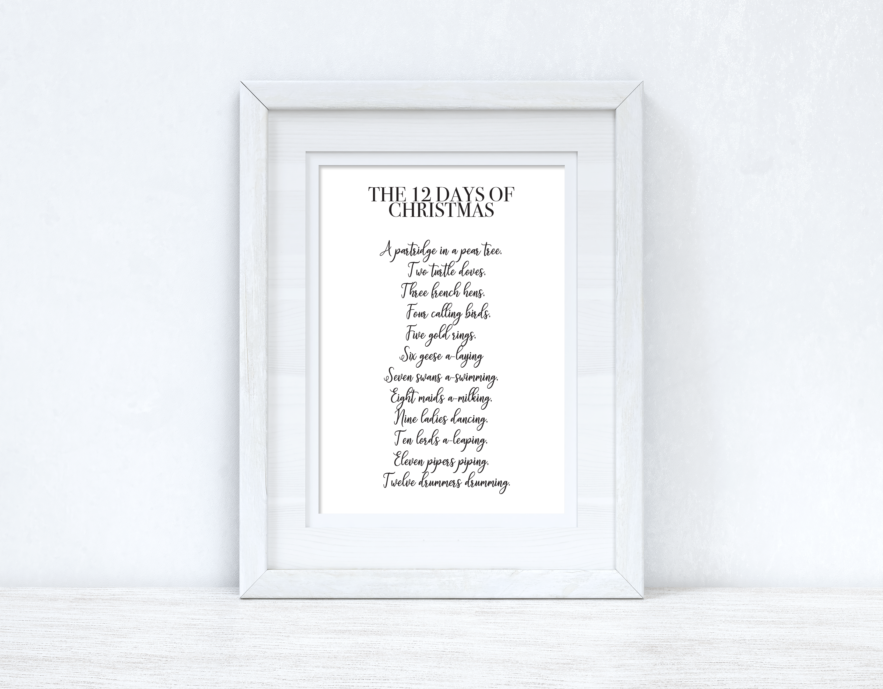 The 12 Days Christmas Seasonal Wall Home Decor Print-1