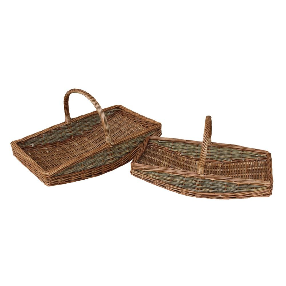 Unpeeled Willow Garden Trug Basket-0