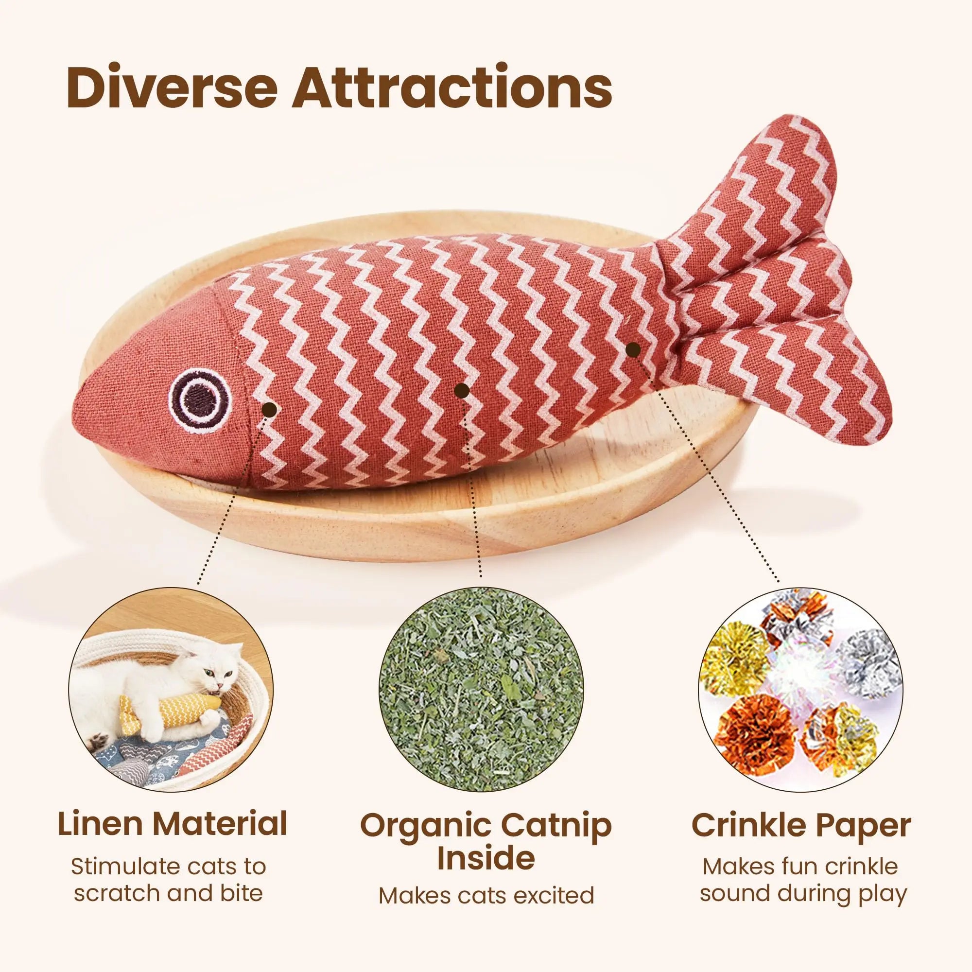 Vibrant Fish Crinkle Catnip Toys-1