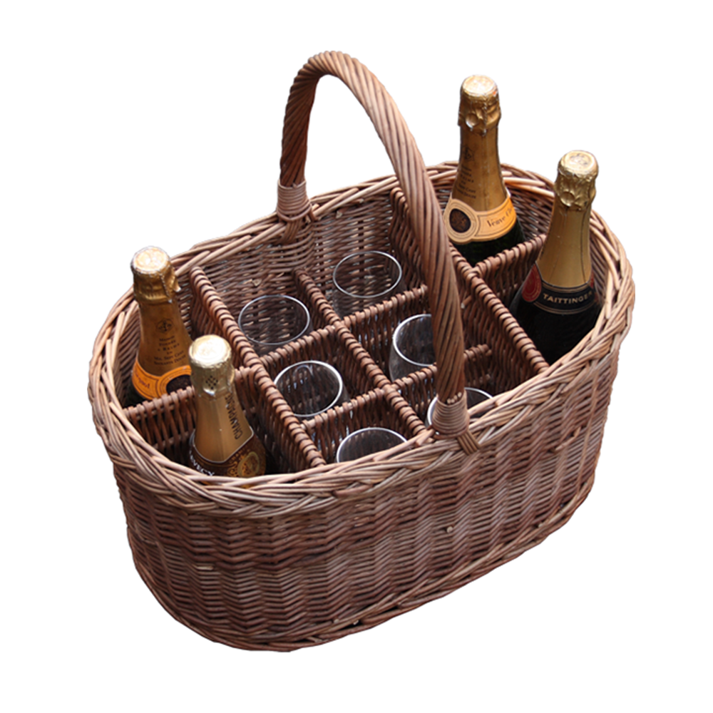 Oval Festival Wicker Drinks Basket-0