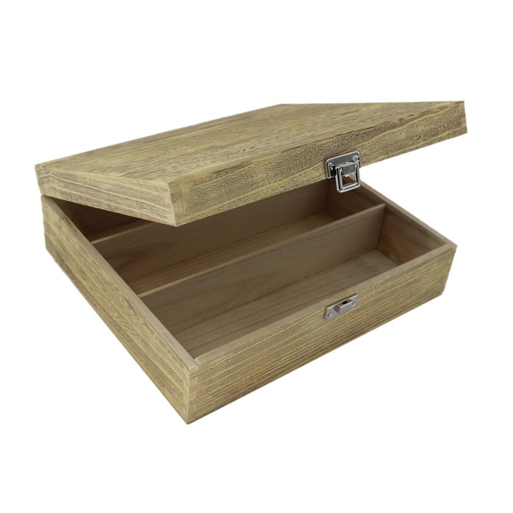 Three Bottle Oak Effect Wooden Display Box-0