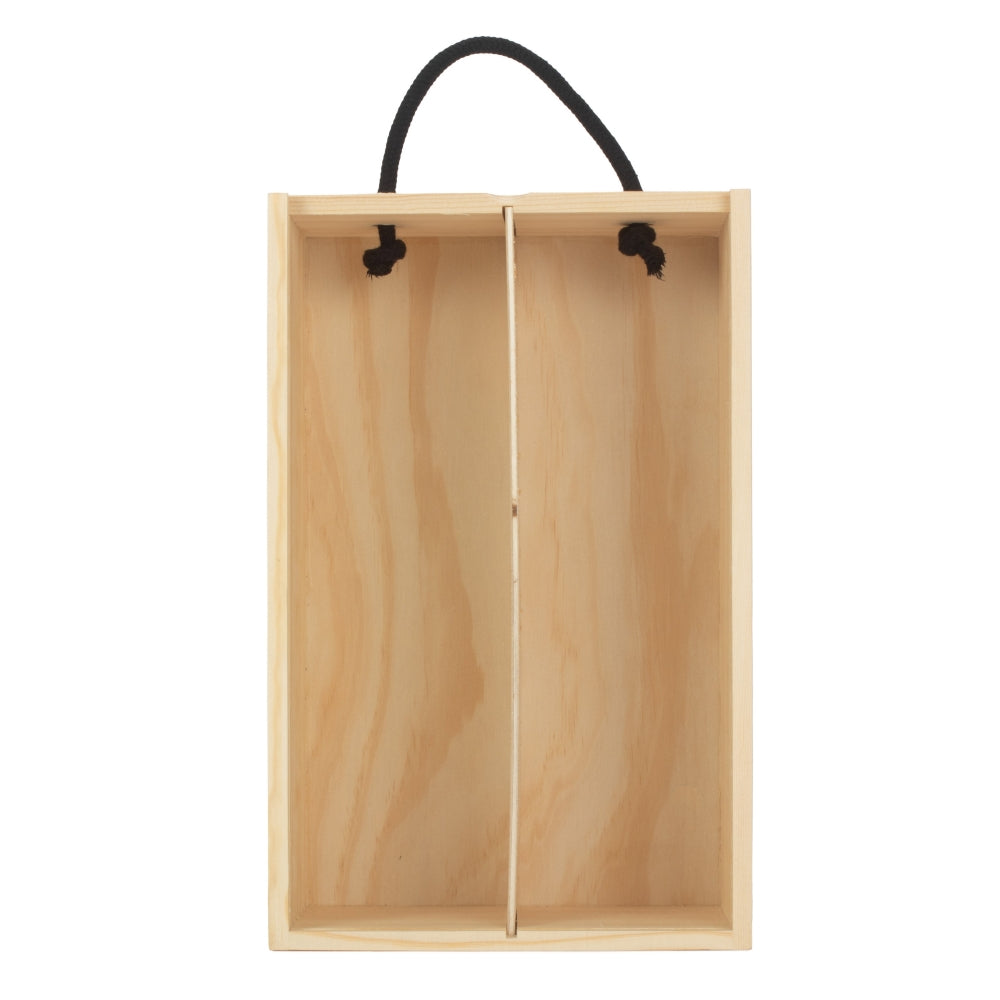 2 Beer Bottle Pinewood Carry Case with Acrylic Lid-3