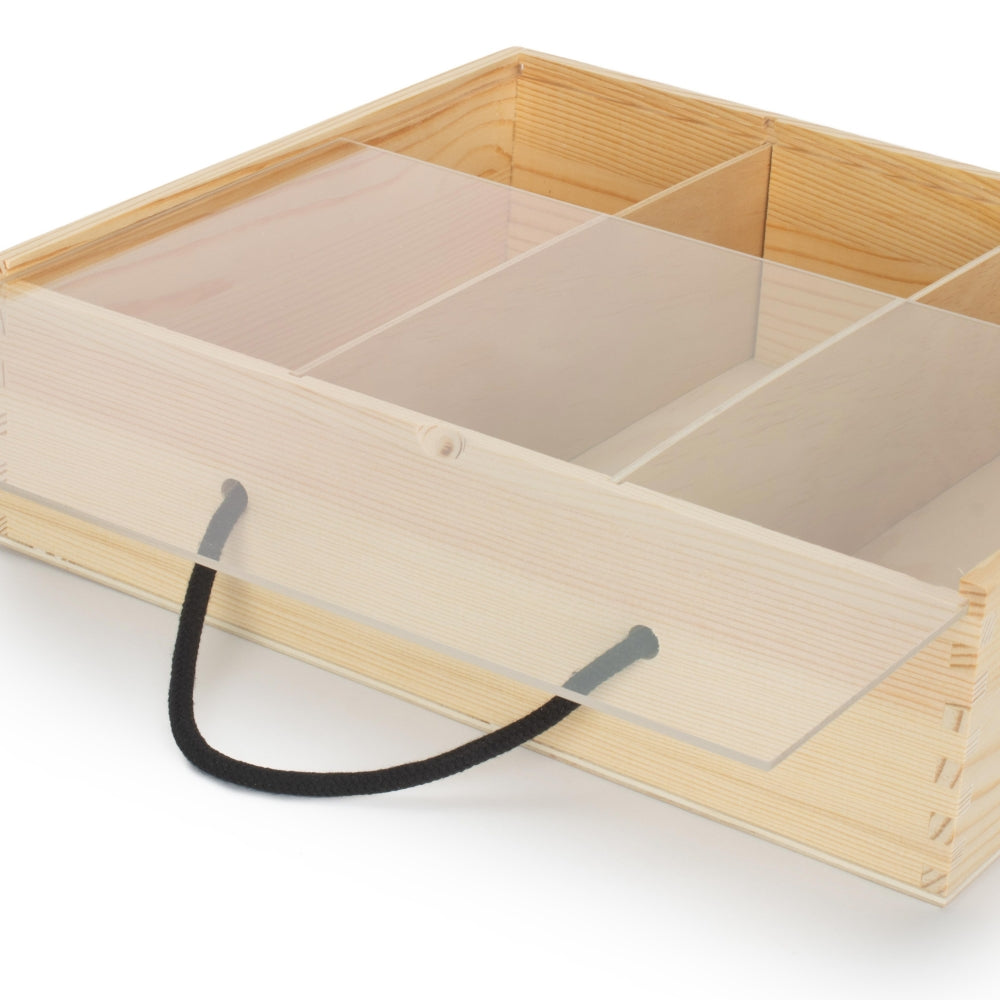 4 Beer Bottle Pinewood Carry Case with Acrylic Lid-2