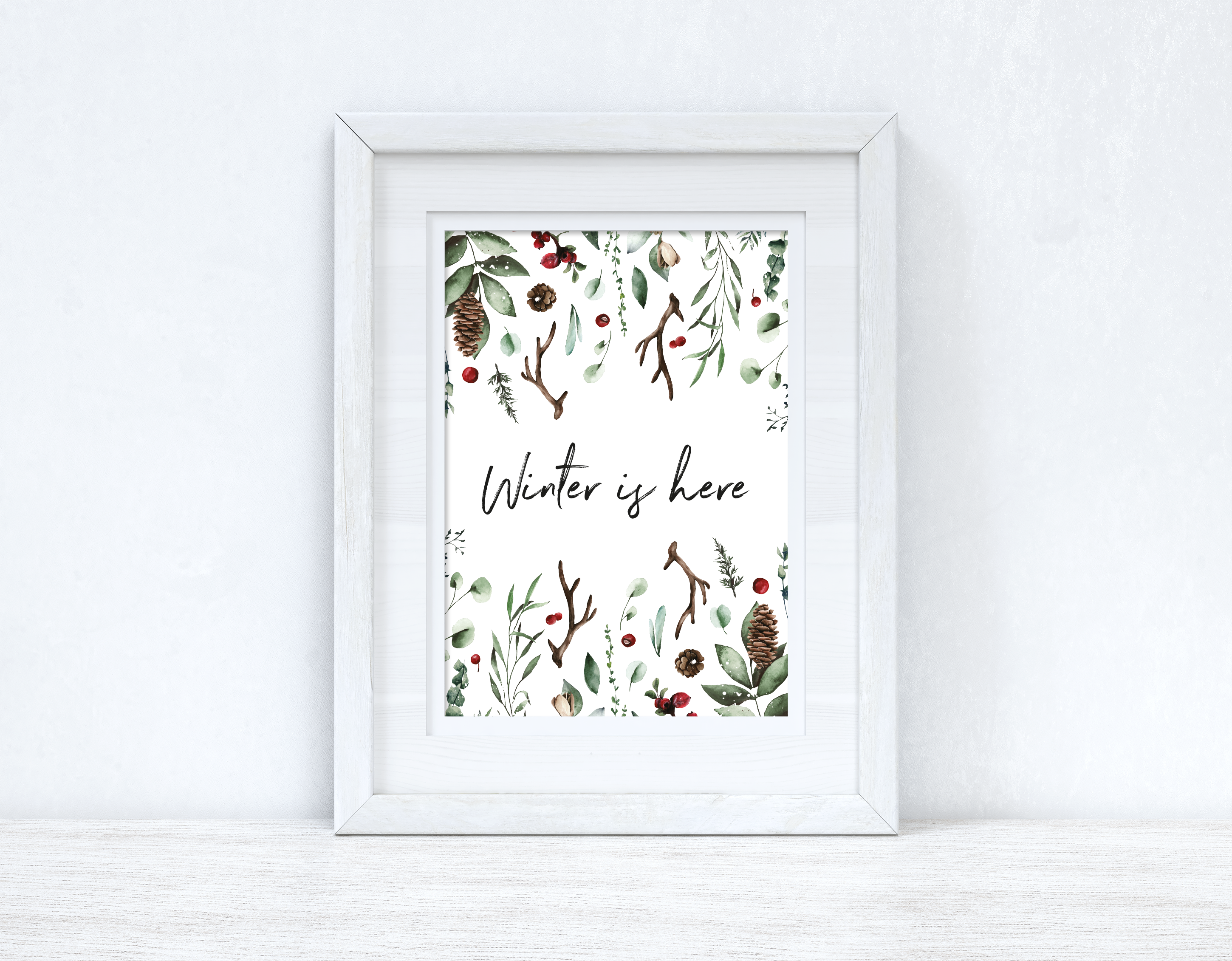 Winter is here Full Border Winter Christmas Seasonal Wall Home Decor Print-2