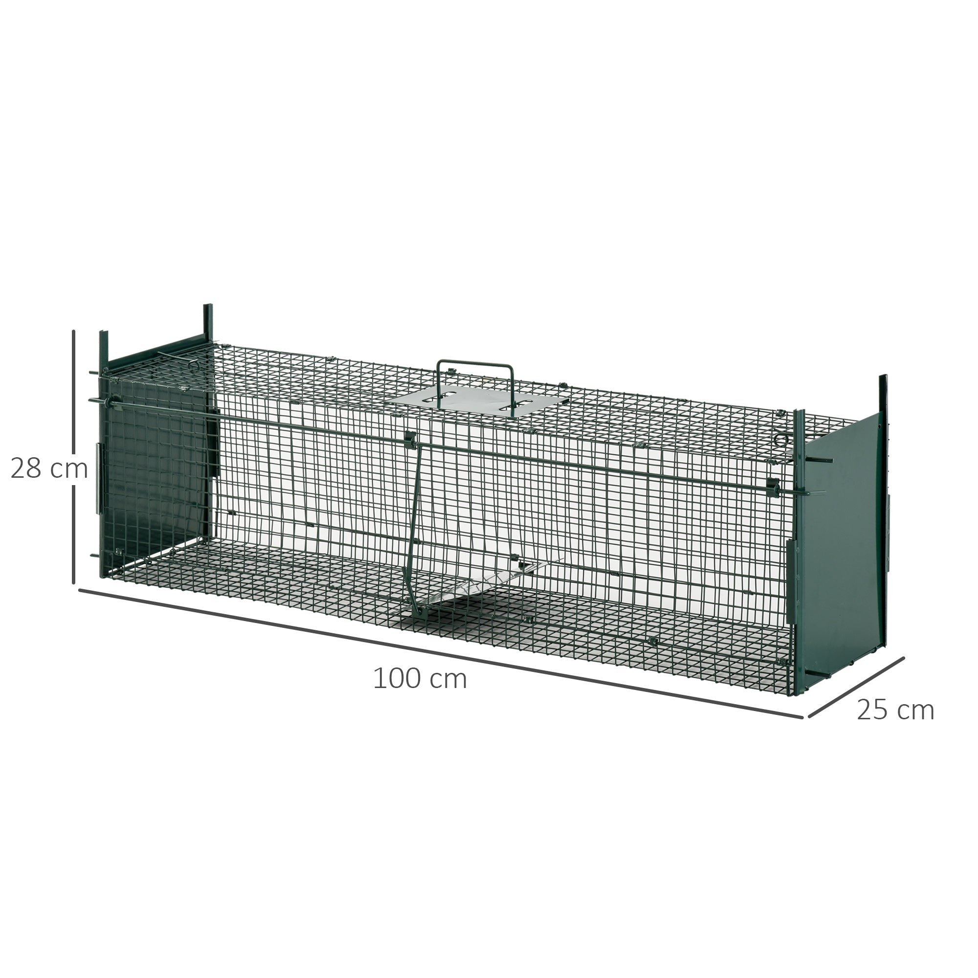 2-Door Humane Live Trap for Small Animals, Animal Trap for Rat Mise Mink Rabbit Raccoon Gopher Squirrel, Dark Green-2