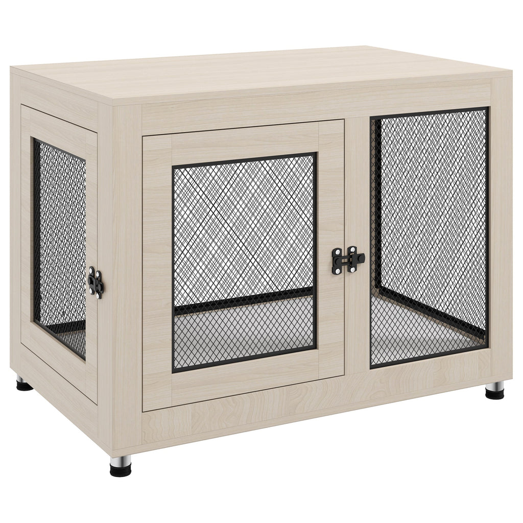 2-in-1 Dog Cage & Side Table, with Two Doors, Cushion, for Large Dogs-0