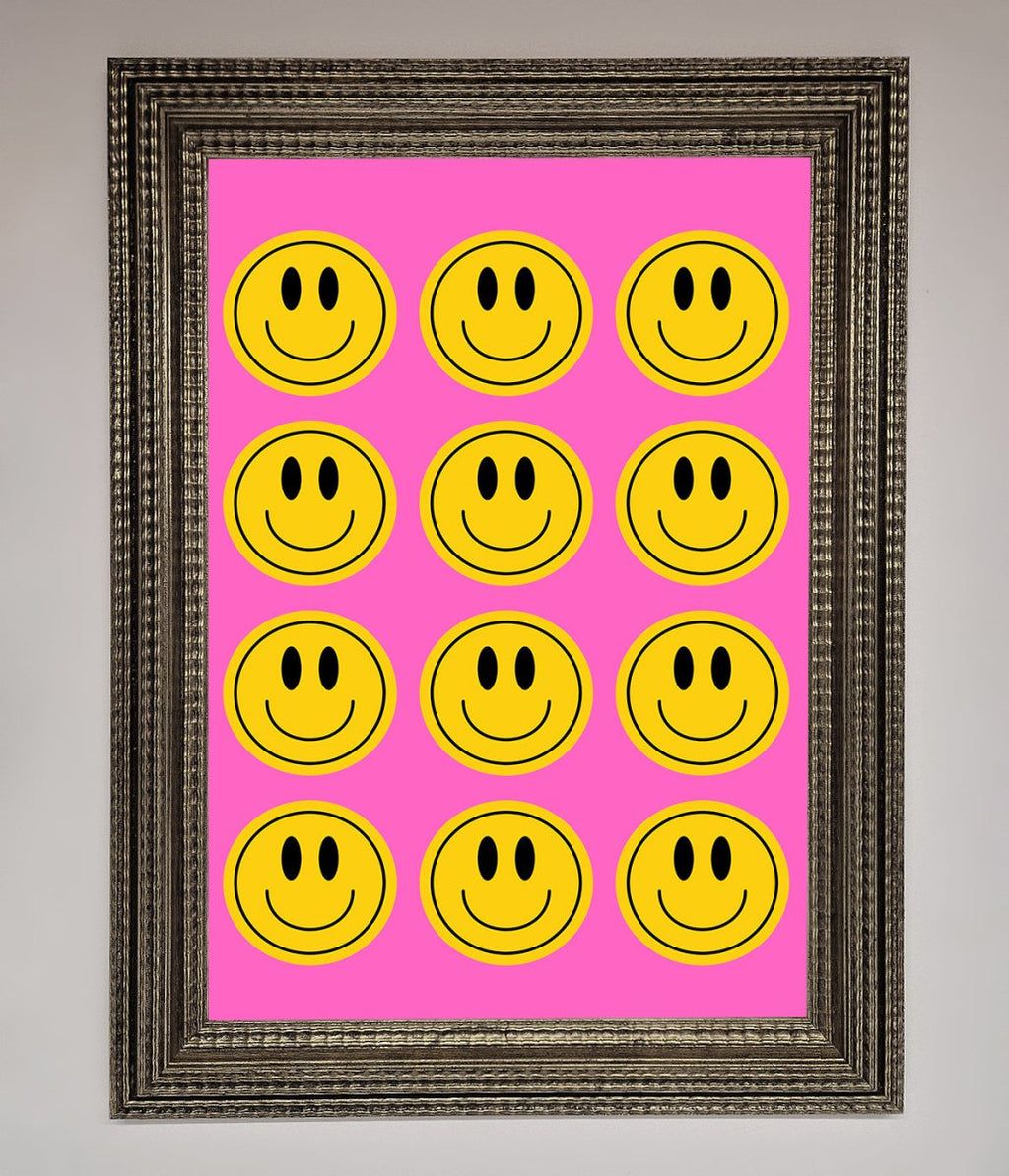 Acid Smile Faces Framed Poster-11