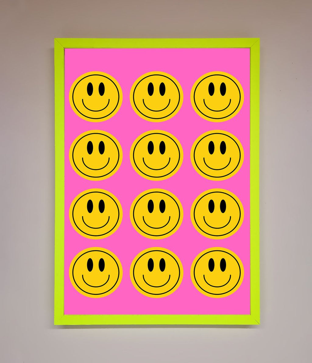 Acid Smile Faces Framed Poster-8