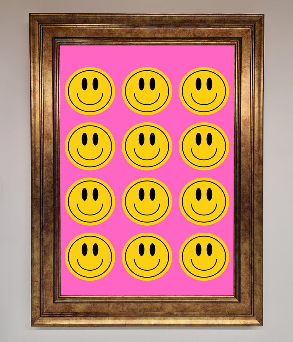 Acid Smile Faces Framed Poster-13