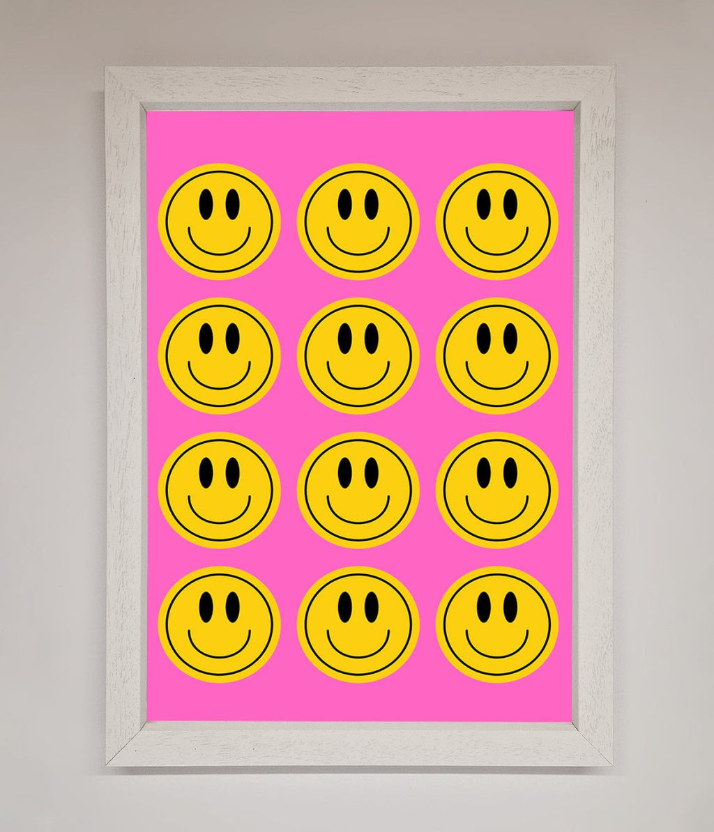 Acid Smile Faces Framed Poster-0