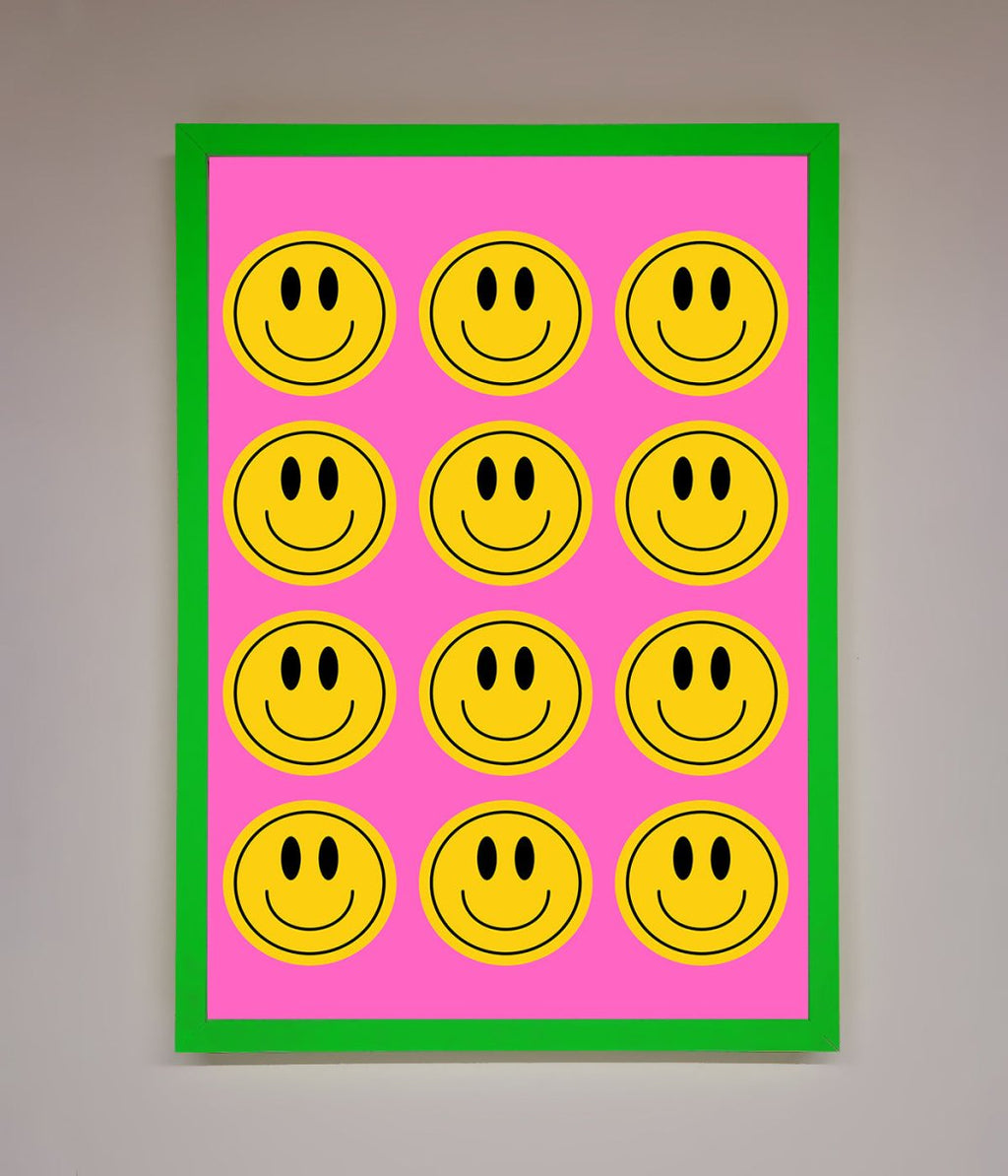 Acid Smile Faces Framed Poster-9