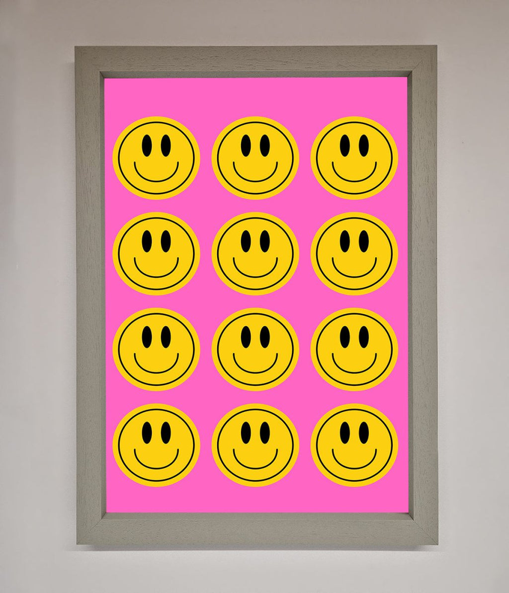 Acid Smile Faces Framed Poster-2