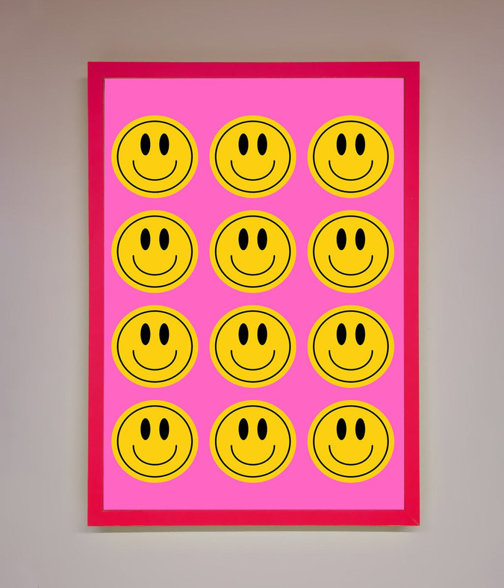 Acid Smile Faces Framed Poster-5