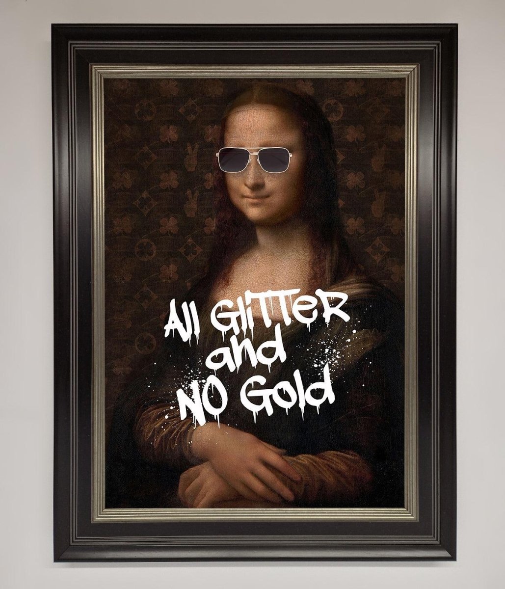 All Glitter No Gold Mona Lisa Framed Print-8