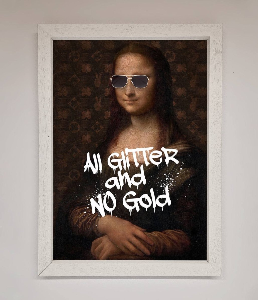 All Glitter No Gold Mona Lisa Framed Print-2