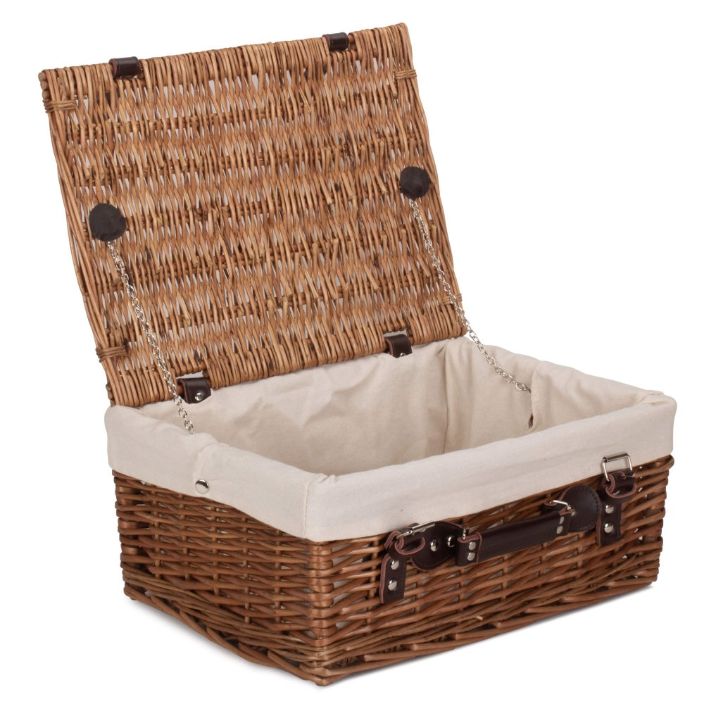 40cm Double Steamed Wicker Picnic Basket-5