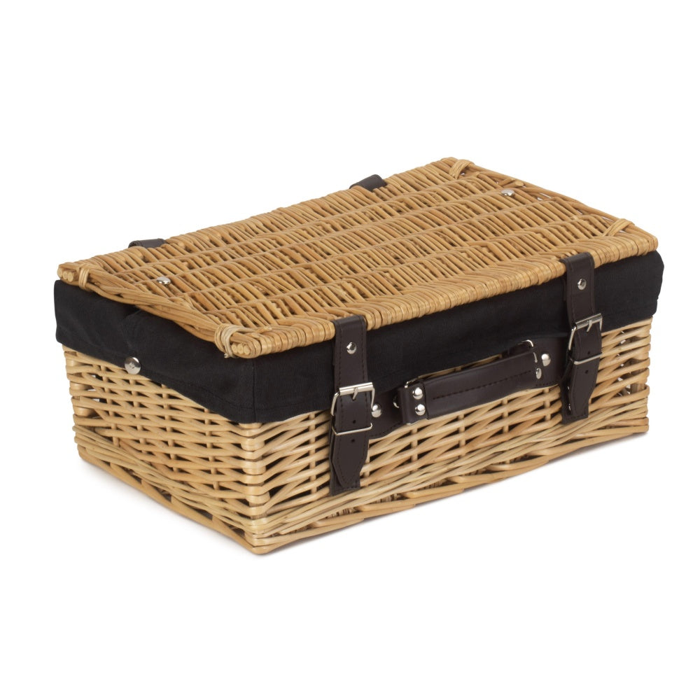 36cm Buff Willow Wicker Picnic Basket-1