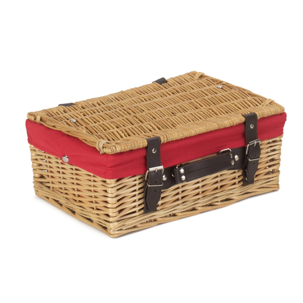 36cm Buff Willow Wicker Picnic Basket-2