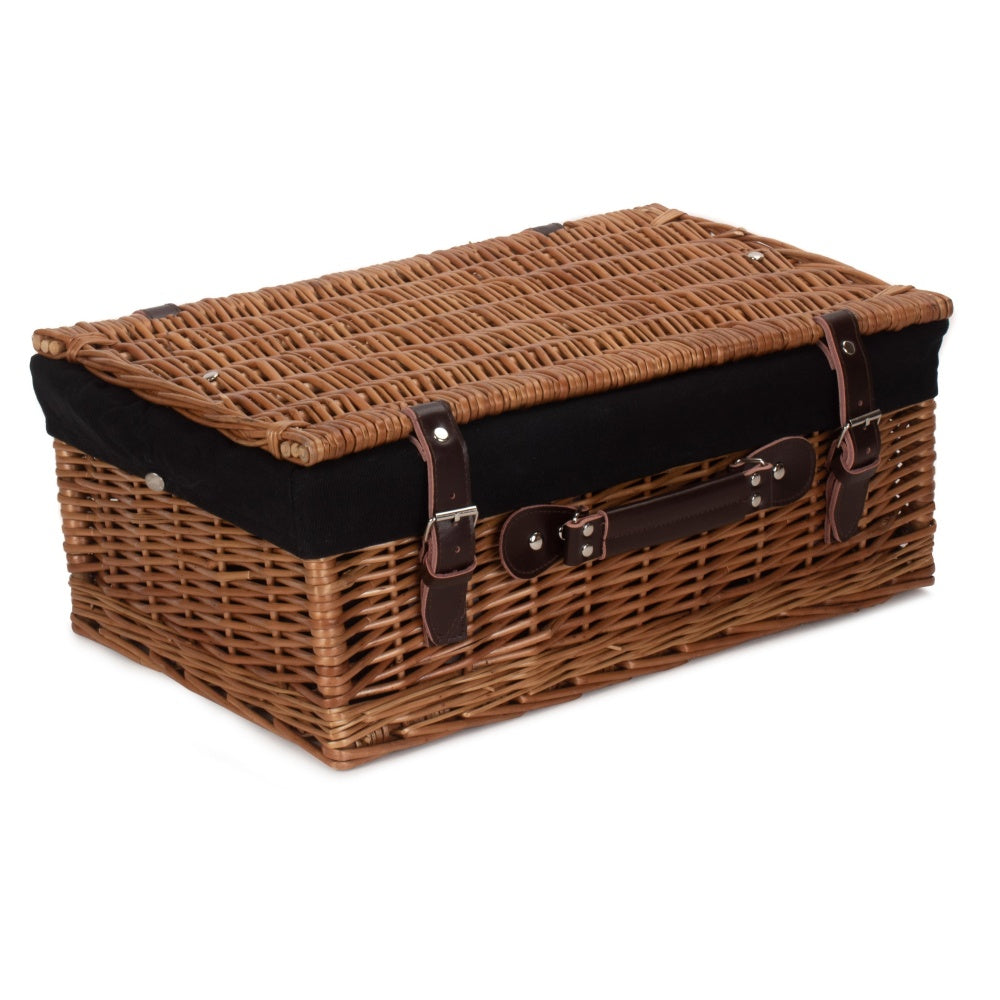 46cm Double Steamed Willow Wicker Picnic Basket-2