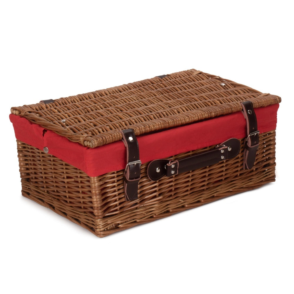 46cm Double Steamed Willow Wicker Picnic Basket-4