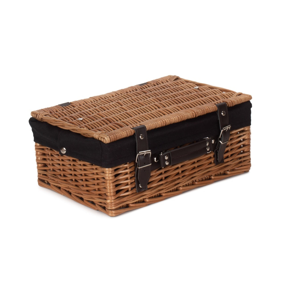36cm Double Steamed Willow Wicker Picnic Basket-3