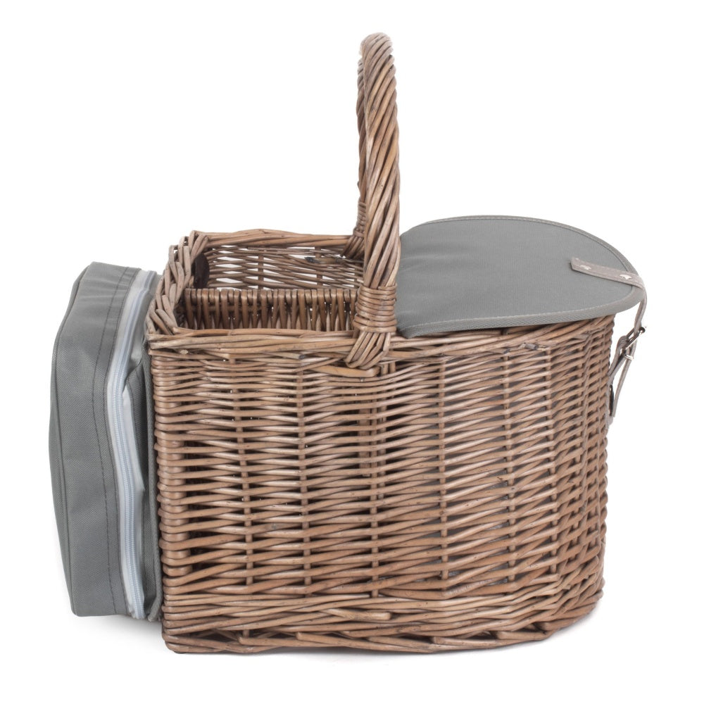 2 Bottle Beach Wicker Picnic Basket Hamper-0