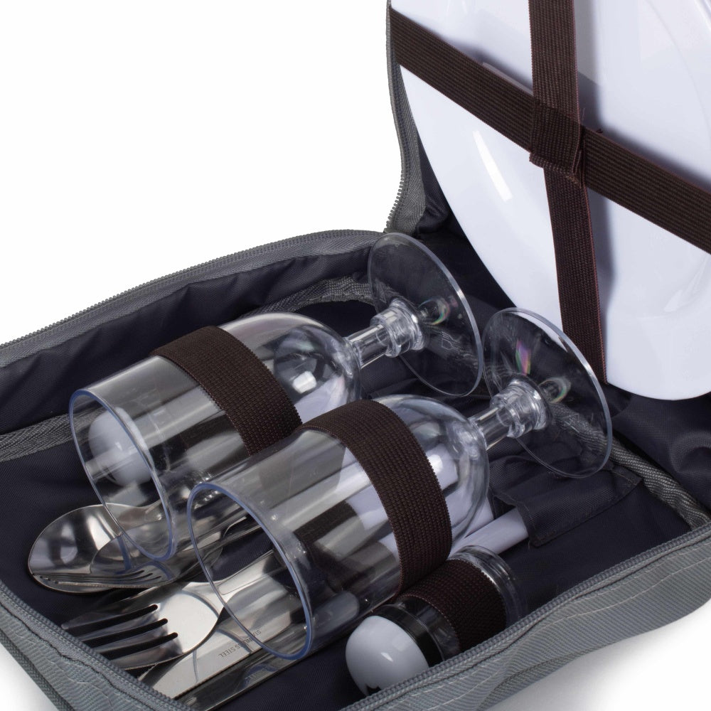 2 Bottle Beach Wicker Picnic Basket Hamper-3