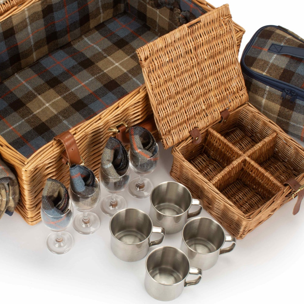 Deluxe 4 Person Ravenstor Fitted Wicker Picnic Basket-3