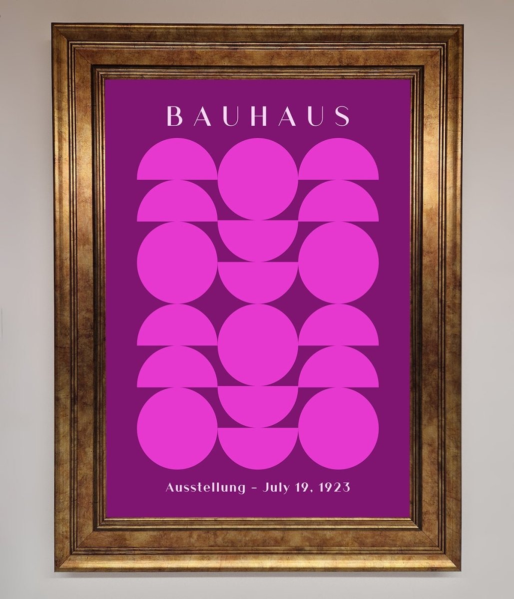 Bauhaus Pink And Purple Abstract Framed Print-7