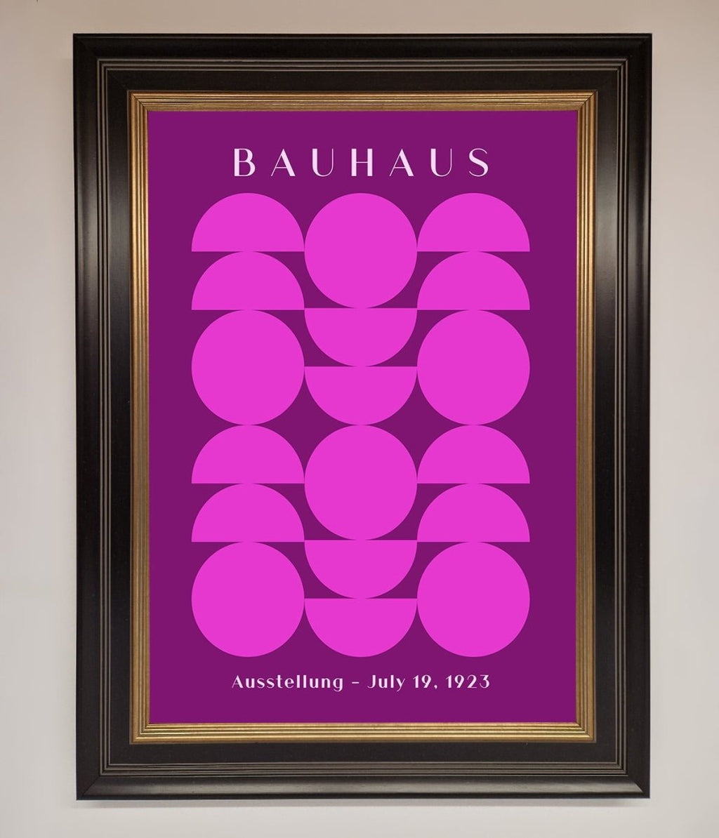 Bauhaus Pink And Purple Abstract Framed Print-9