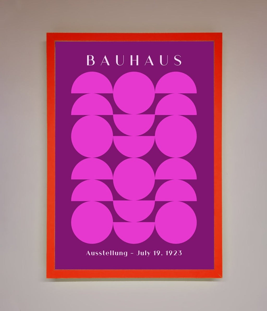 Bauhaus Pink And Purple Abstract Framed Print-14