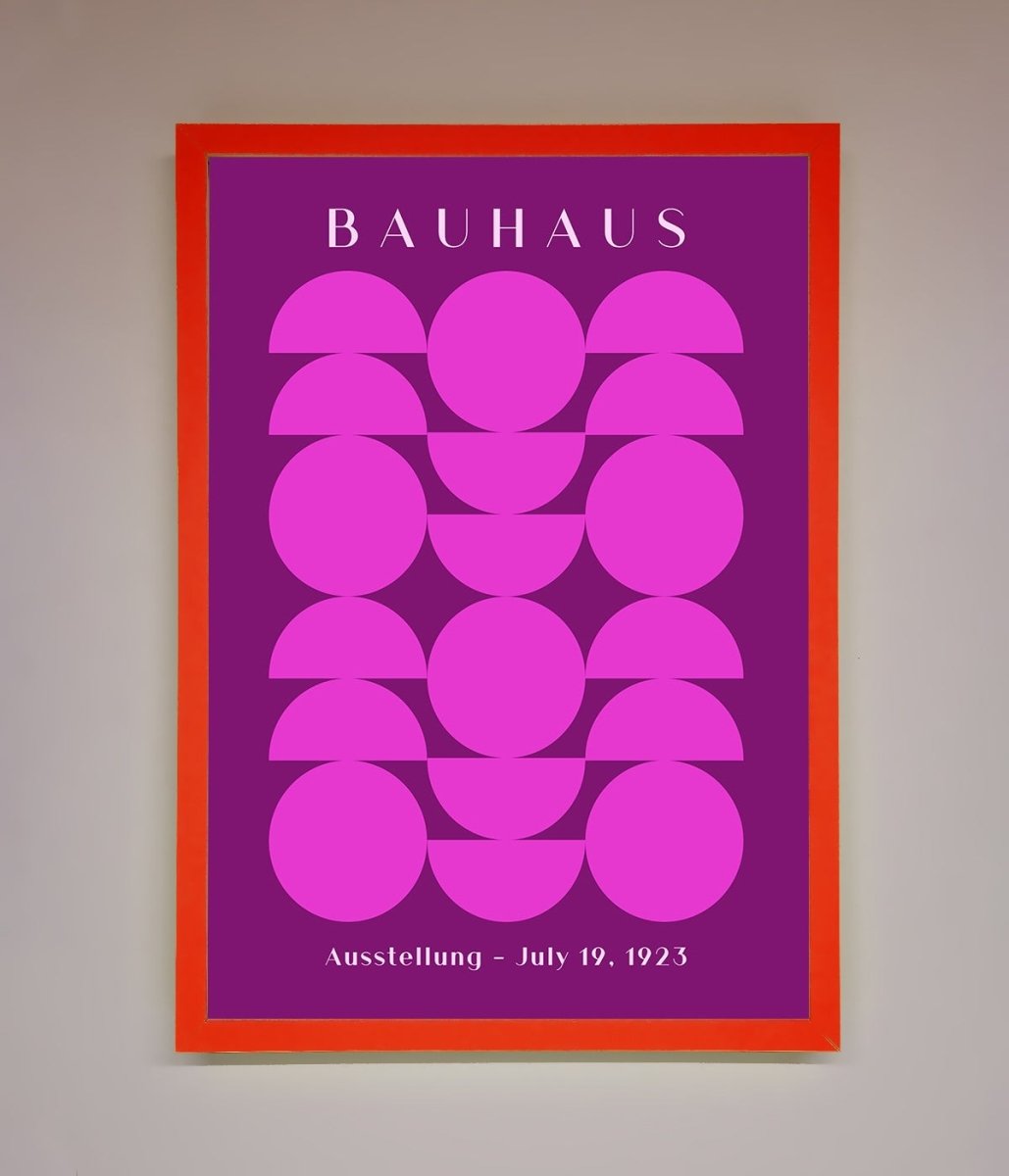 Bauhaus Pink And Purple Abstract Framed Print-14