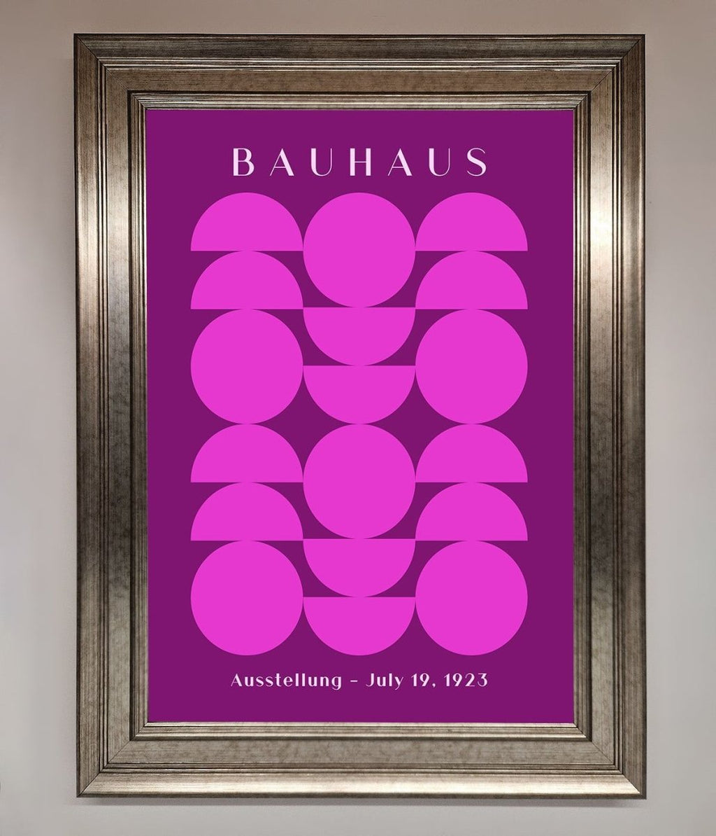 Bauhaus Pink And Purple Abstract Framed Print-5